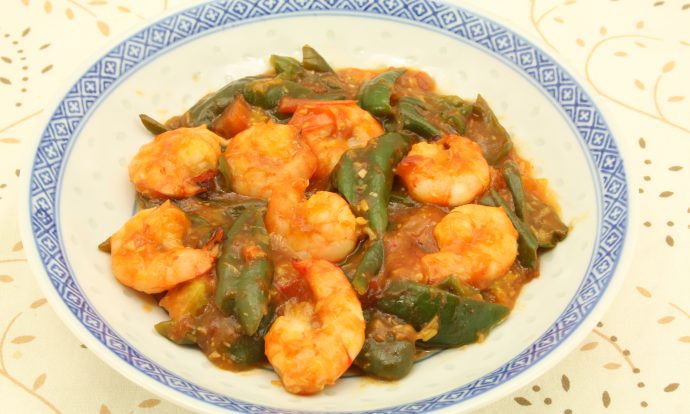 レンジでエビチリ