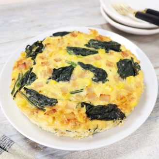 ほうれん草とハムのおからキッシュ