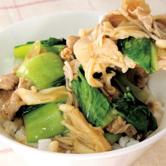 豚肉とチンゲンサイの中華丼