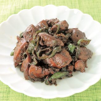 鶏レバーとピーマンの炒め煮