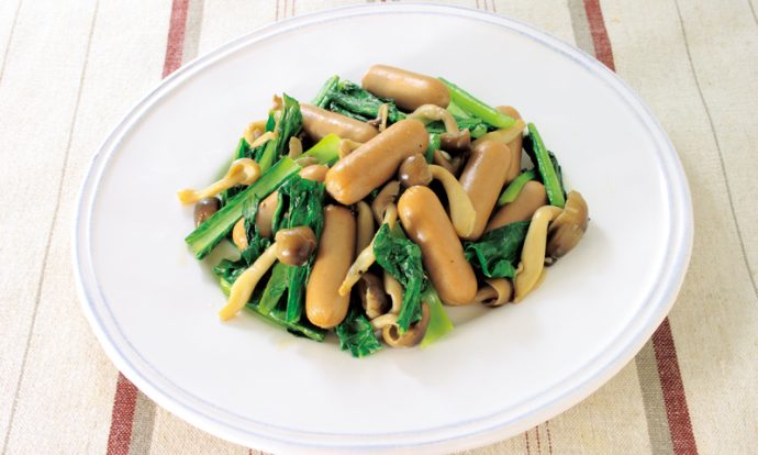 小松菜とウィンナーの炒め物