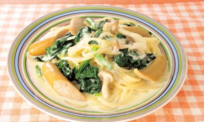 ほうれん草とウインナーのクリームパスタ手順画像