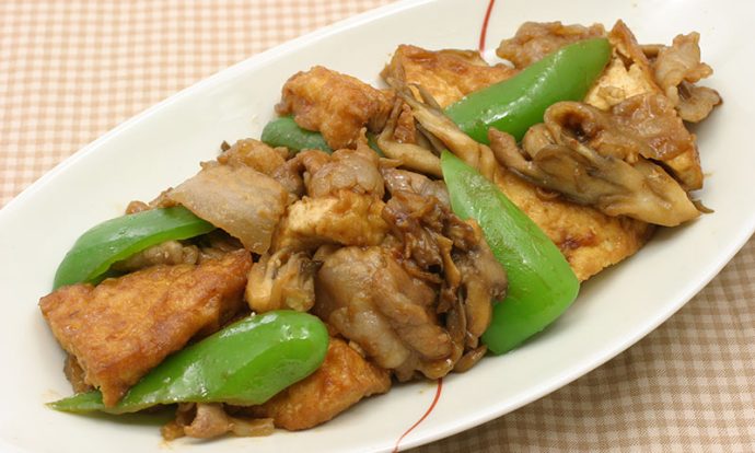 豚肉と厚あげの味噌炒め