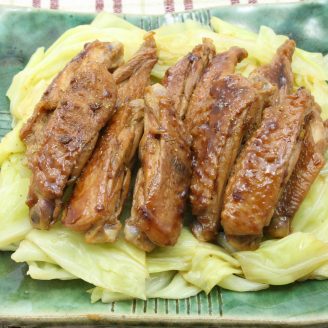 手羽中のしょうが焼