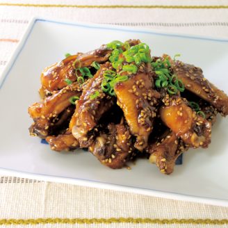 ゴマたっぷり甘酢手羽中煮