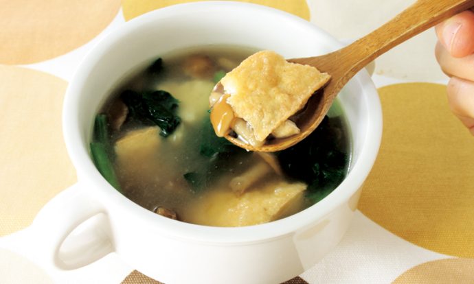 なめこと厚揚げのスープ