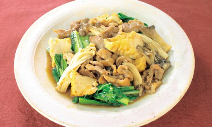 小松菜たっぷり！豚肉と厚あげのとろとろ煮