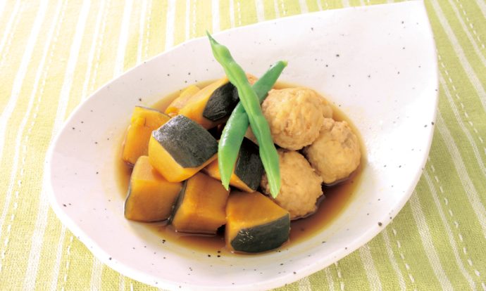 かぼちゃと鶏だんごの煮物