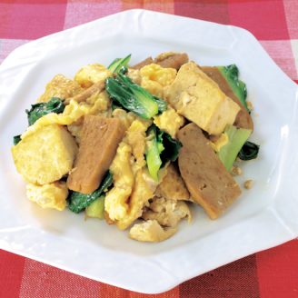小松菜と豆腐のチャンプルー