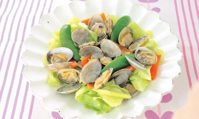 あさりたっぷり春野菜の酒蒸し