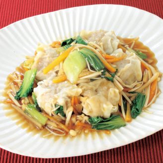 シューマイの野菜あんかけ