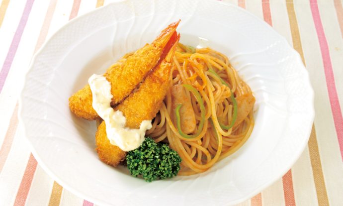 ナポリタン&エビフライ