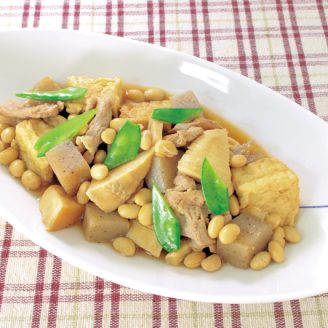 肉と一口厚揚の煮物