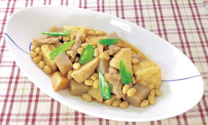 肉と一口厚揚の煮物