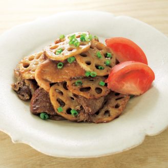 豚肉とれんこんの味噌しょうが焼き