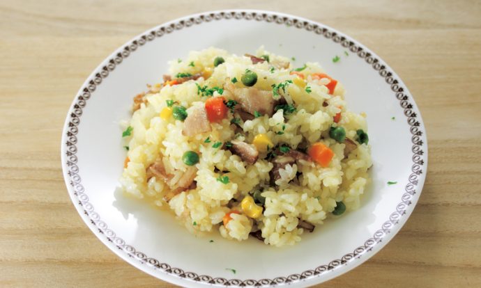 コーンポタージュの簡単ピラフ