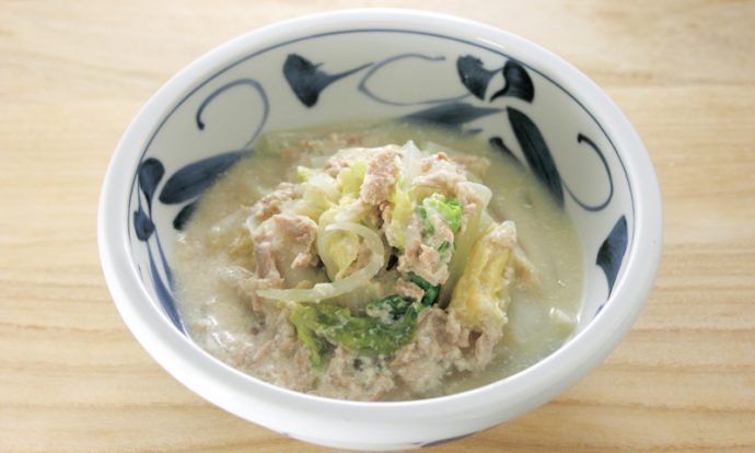 白菜とツナの豆乳みそ煮