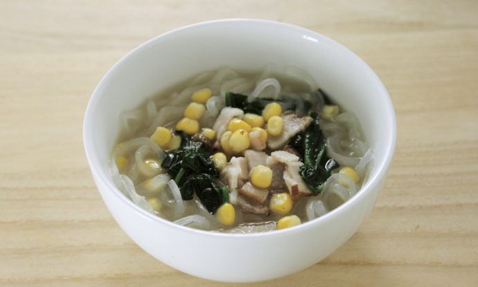 ベーコンとコーンのあったかぷるんぷあん