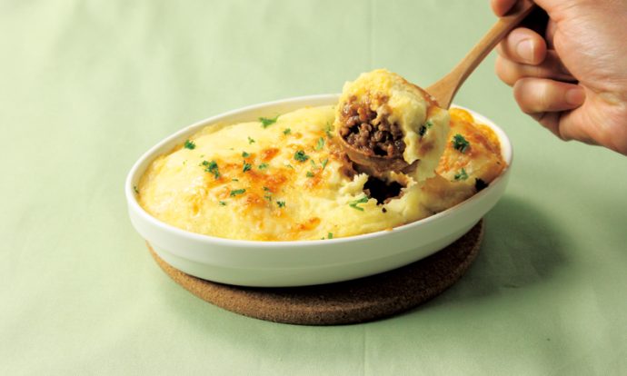 ミンチとポテトの重ね焼き