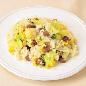 焼き豚とレタスのチャーハン