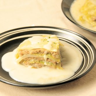 キャベツとひき肉の重ね蒸し