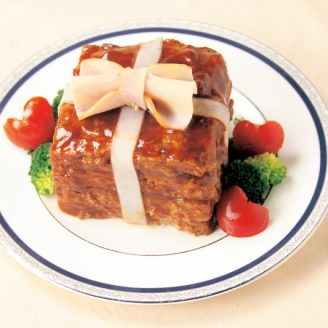 リボンのギフトハンバーグ