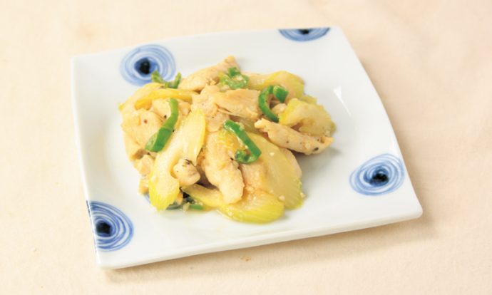 ささみとセロリの塩こうじ炒め