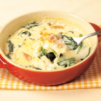 ほうれん草とウィンナーのグラタン