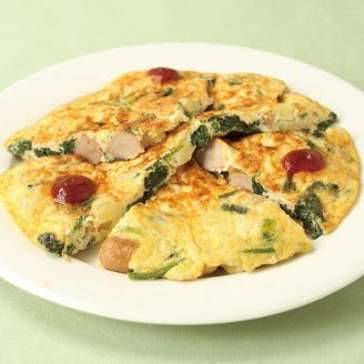 ウィンナーと豆腐のスペイン風オムレツ