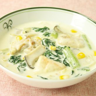 鶏肉と小松菜のクリーム煮