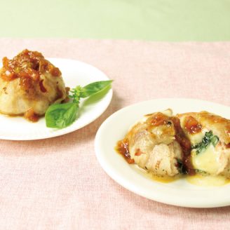 丸ごとトマトのチーズイン豚肉巻き