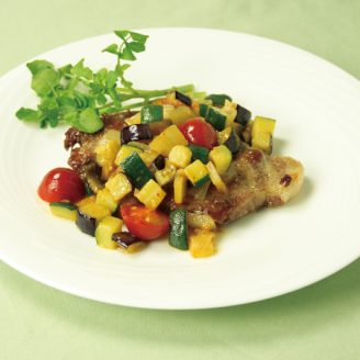ポークソテー 夏野菜ソース