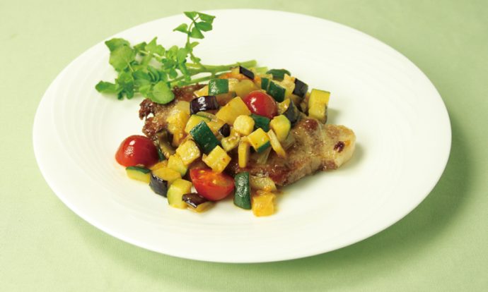 ポークソテー 夏野菜ソース