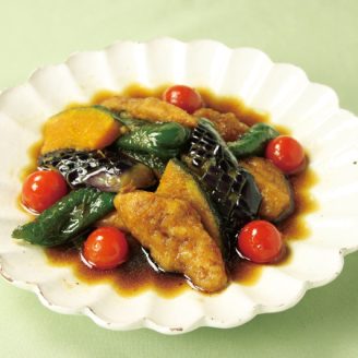 夏野菜とささみの揚げびたし