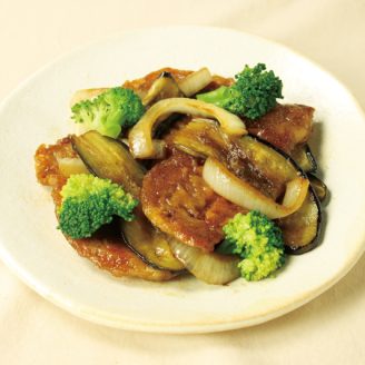 豚肉となすのしょうが焼き