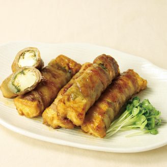 厚揚げの豚バラ巻き
