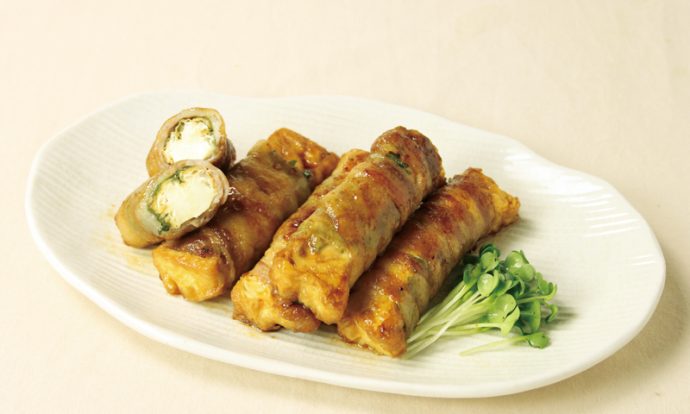 厚揚げの豚バラ巻き