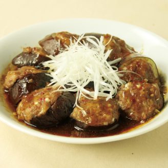 ひき肉となすのミルフィーユ蒸し