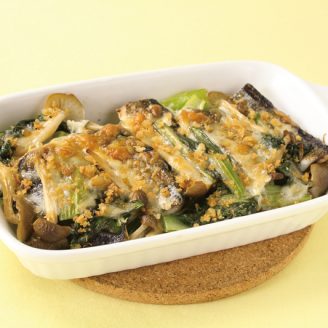 小松菜とさんまのチーズ焼き