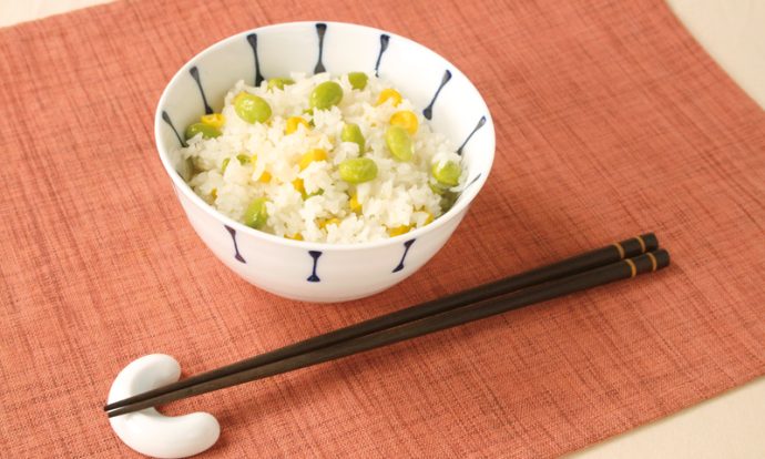 だだちゃ豆とコーンの炊き込みごはん
