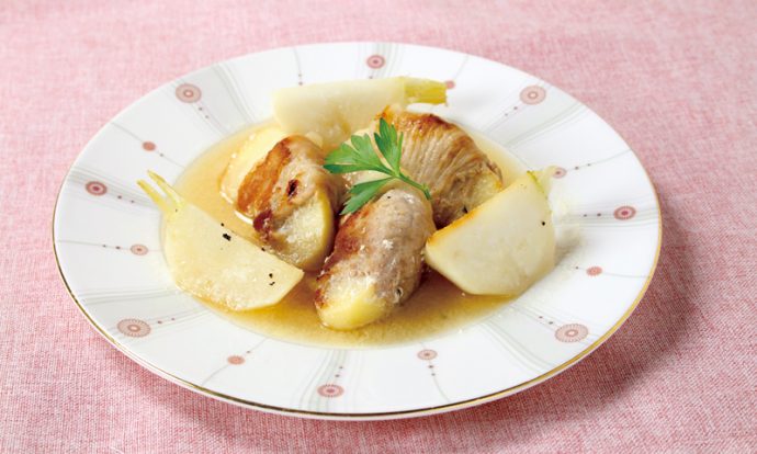 小かぶとりんごの豚ロール