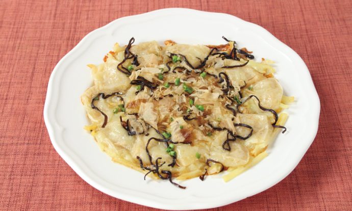 塩昆布で作るお餅ピザ