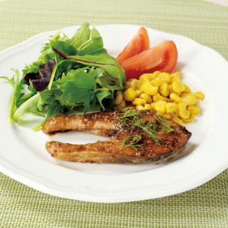 サーモンのメープルマスタード照り焼き