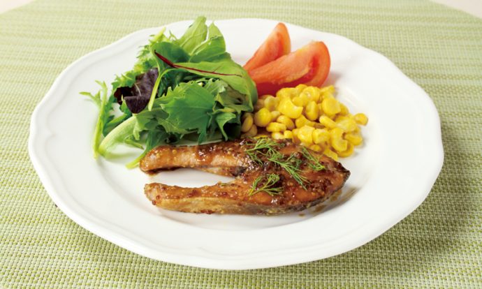 サーモンのメープルマスタード照り焼き