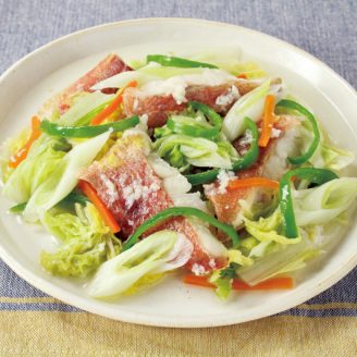 赤魚と野菜の塩こうじ蒸し