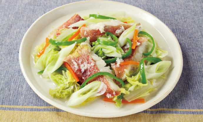 赤魚と野菜の塩こうじ蒸し