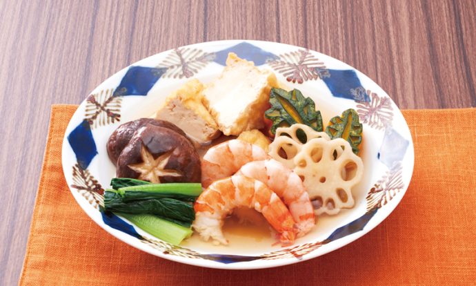 えびと彩り野菜の炊き合わせ