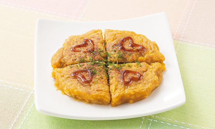 【12ヵ月頃~】緑黄色野菜のお好み焼き