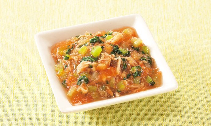 【9ヵ月頃~】青菜とツナのトマトあえ