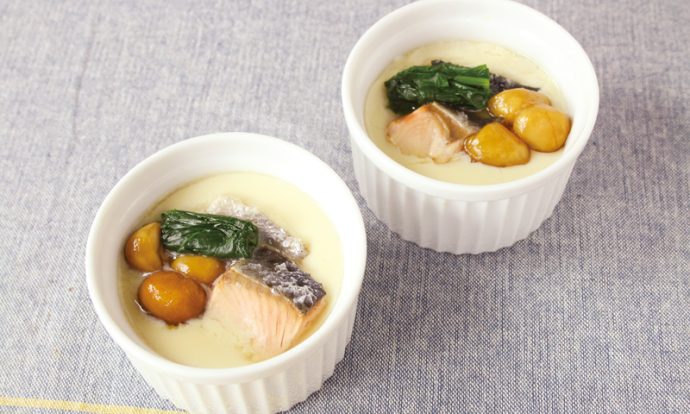 レンジで簡単！鮭の茶碗蒸し
